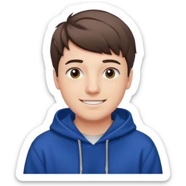 Draw MrBeast in casual hoodie with short hair & friendly smile. sticker