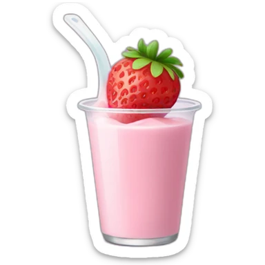 Strawberry yogurt sticker