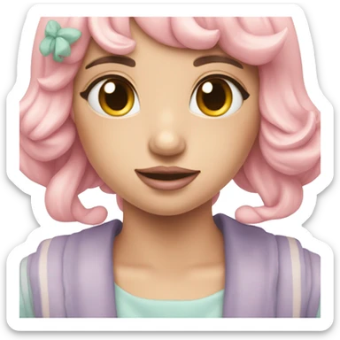 Noeud rose pastel sticker