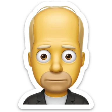Homer Simpson emoji with 16 thinning hair on top of head sticker