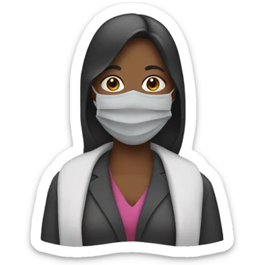 Woman wearing a mask  sticker