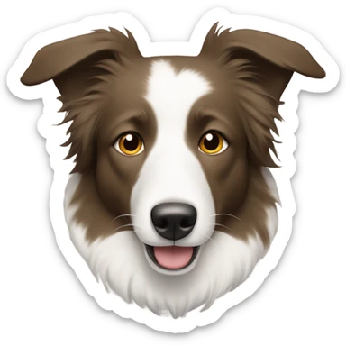 A sand and White border collie with falling ears and short haïr sticker