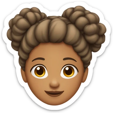 Tan girl with curly messy bun sticker