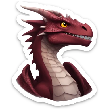 Cool edgy badass Maroon dragon-raptor with darker mane sticker
