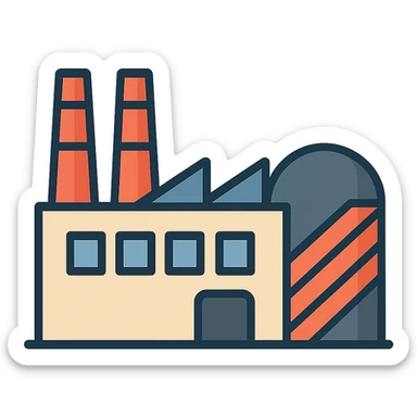 flat design style factory sticker