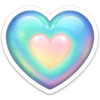 Opal heart sticker