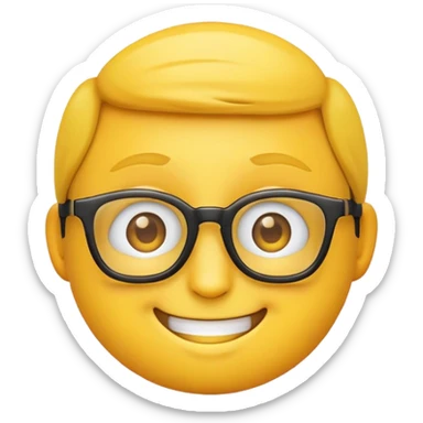 Nerd emoji but with happy eyes sticker