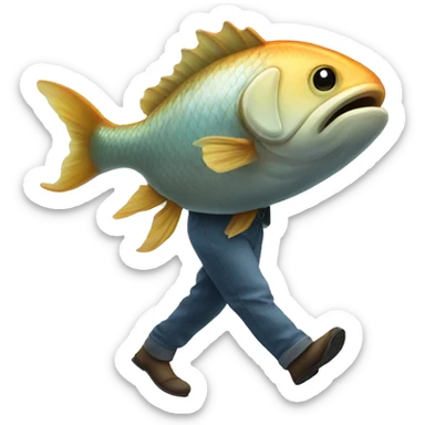 walking fish sticker