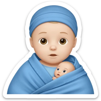 Baby boy in blue swaddle sticker
