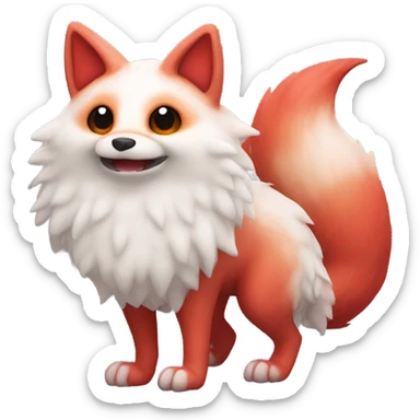 Red kitsune blobfish sticker