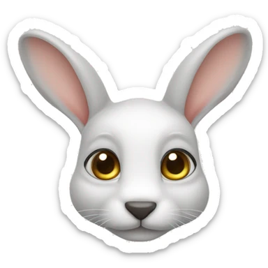 conejo blanco con ojos celestes sticker