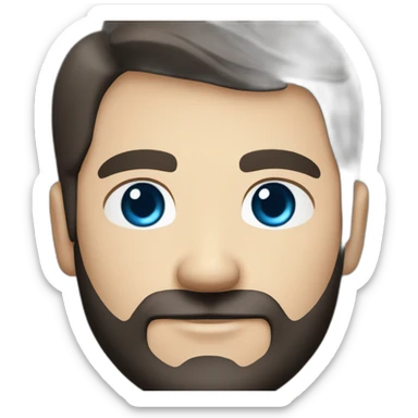 Handsome white man from Star Trek with Blue eyes and short brown hair and black beard startrek sticker