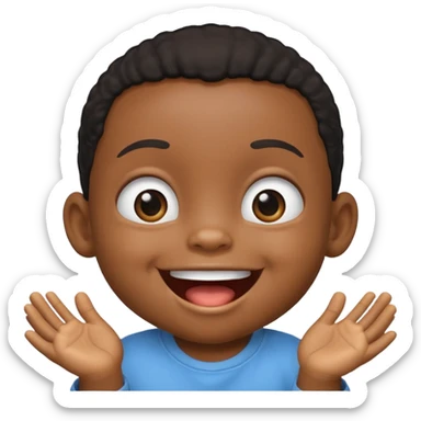 Excited black baby sticker