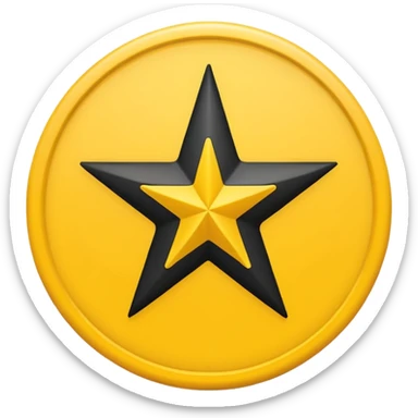 Black star inside a yellow circle  sticker