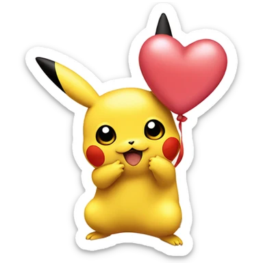 pikachu sending love sticker