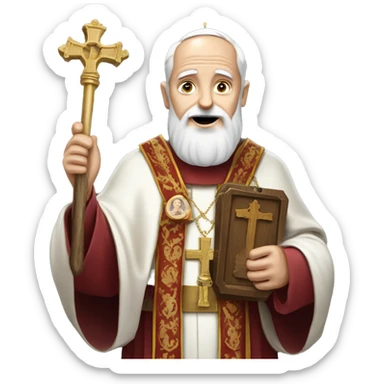 St. Peter as Pope with a white beard holding Ancient Keys sticker