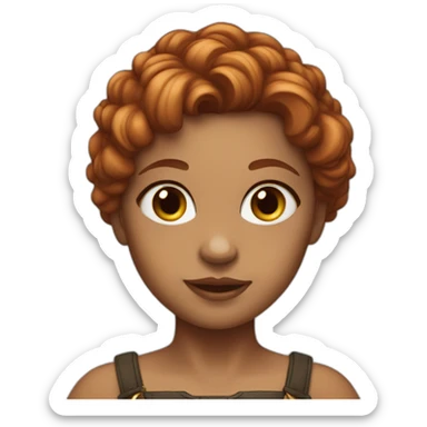 Girl bronze skin with wine hair, Hanzel eyes sticker