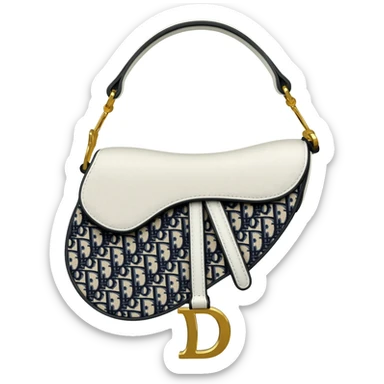 white dior printed saddle bag sticker