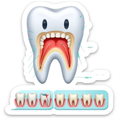 dental chart with tooth diagnosis results sticker