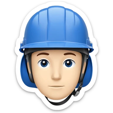 A flat-style illustration of a safety helmet, symbolizing vocational training. Clean, minimal, cartoon style, white background, iOS emoji aesthetic. sticker
