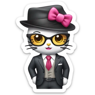 hello kitty being a pretty boss  sticker