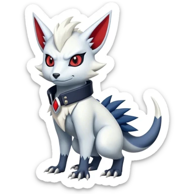 Cool Edgy Nargacuga-Absol-Zangoose-Sneasel-Quilava with a collar on, full body sticker