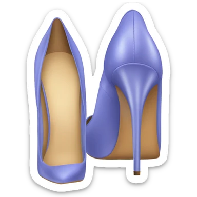 Realistic Isolated front facing pair periwinkle Stiletto high heel shoes. sticker