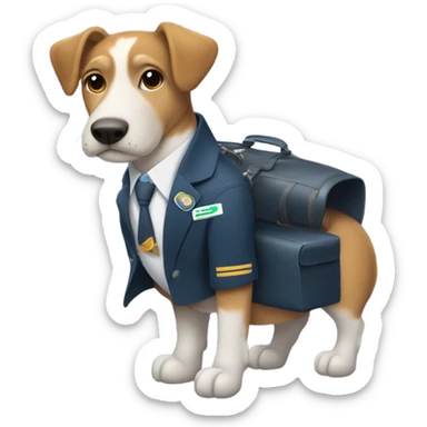 Dog flight attendant sticker