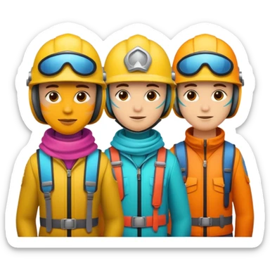 Colorful Helmeted Travelers sticker