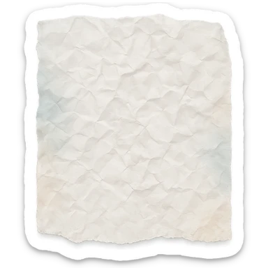 crumpled paper torn edge with faded watercolor shadows, transparent background, no face, no hands, no legs, no characters sticker