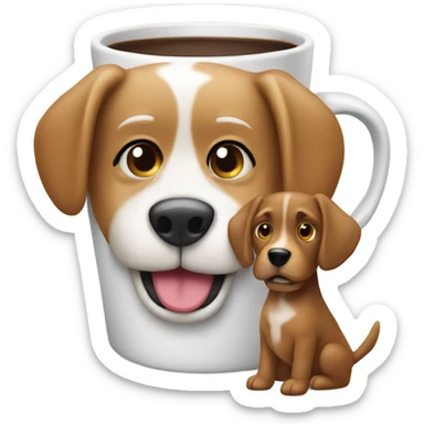 kaffetasse mit hund sticker