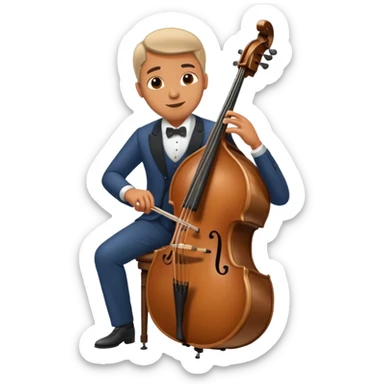 Man playing the double bass sticker