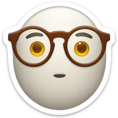 round glasses, Japanese, 40, fox eyes. sticker