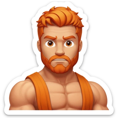 Hercules muscular hero with orange hair sticker