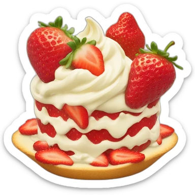 Fresas con crema sticker