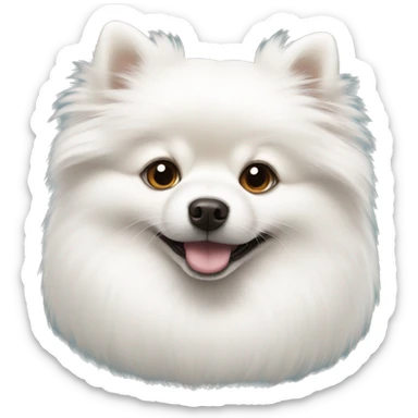 White Pomeranian sticker
