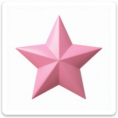 photorealistic pink star on white background sticker