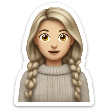 white brunette girl wearing sweater sticker