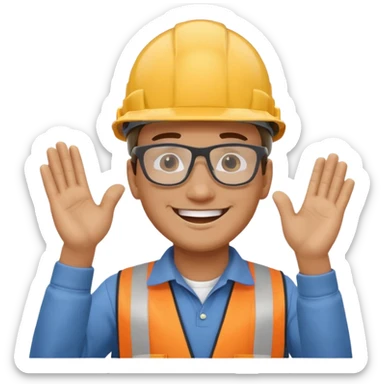 clap hand with men head in between slap hard sticker