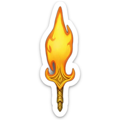 flame in the shape of ukrainian trident sticker