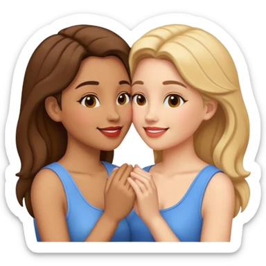 Two lesbians kissing holding hands sticker