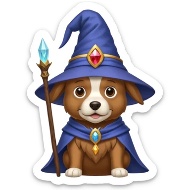 Dog wizard sticker
