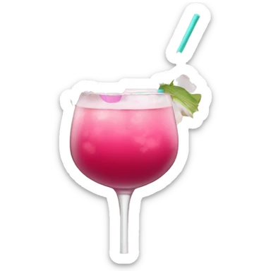 Cocktail with pink flowers sticker
