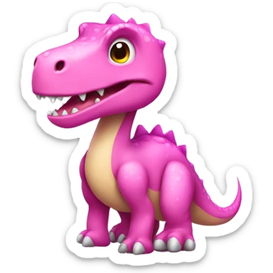 Dinosaur with a pink bow  sticker