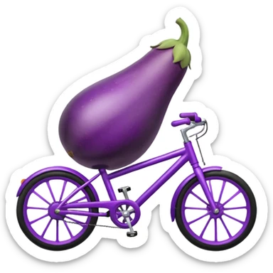 Eggplant ride a bike  sticker