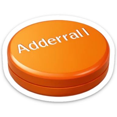 Round orange 30mg adderall with line shadow down center sticker