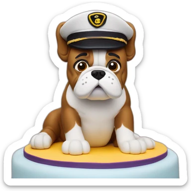 Bulldog pilot birthday cake sticker