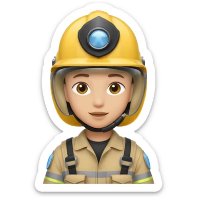 helmeted responder character sticker