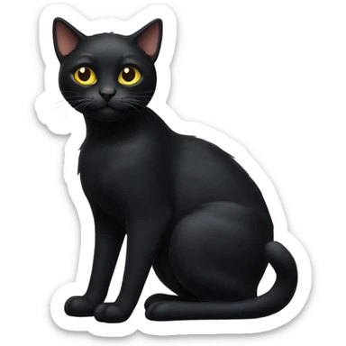 Mutated black cat sticker