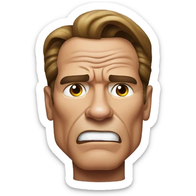 Scared Arnold Schwarzenegger in rabbit costum sticker